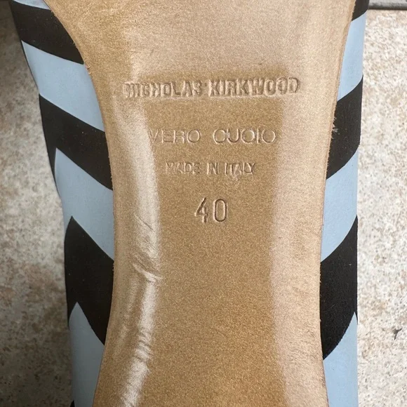 NICHOLAS KIRKWOOD  ZIGZAG PRINT LEATHER PUMPS - Picture 13 of 15